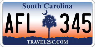 SC license plate AFL345