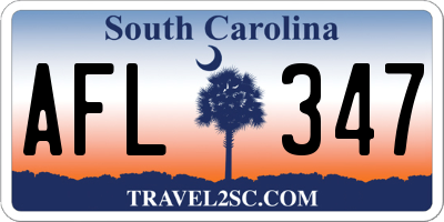 SC license plate AFL347
