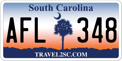 SC license plate AFL348