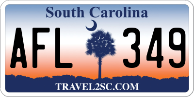 SC license plate AFL349