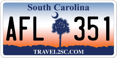 SC license plate AFL351
