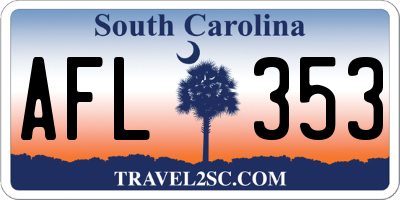 SC license plate AFL353