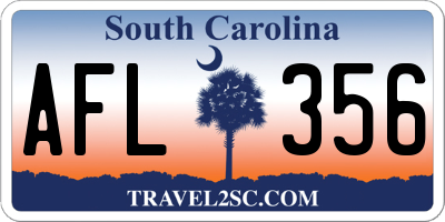 SC license plate AFL356