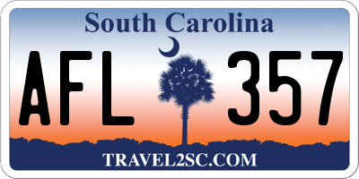 SC license plate AFL357