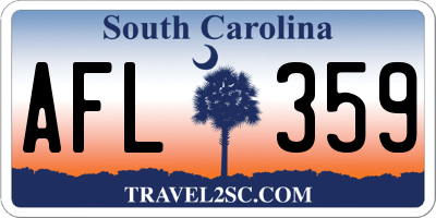 SC license plate AFL359