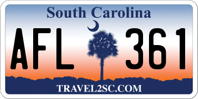 SC license plate AFL361