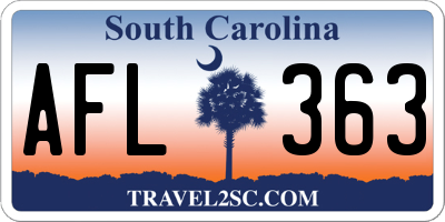 SC license plate AFL363