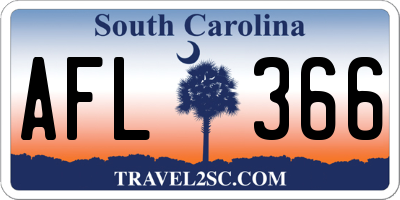 SC license plate AFL366