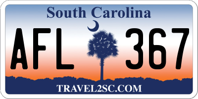 SC license plate AFL367