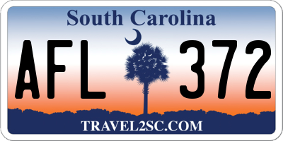 SC license plate AFL372