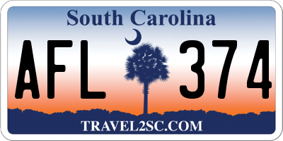 SC license plate AFL374