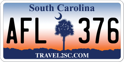 SC license plate AFL376