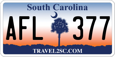 SC license plate AFL377