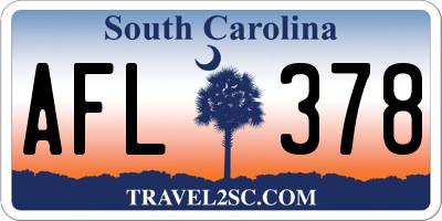 SC license plate AFL378