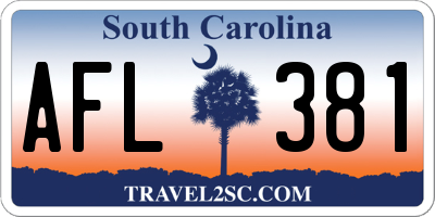 SC license plate AFL381