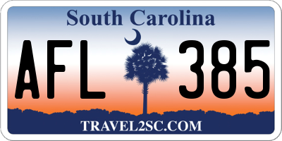 SC license plate AFL385