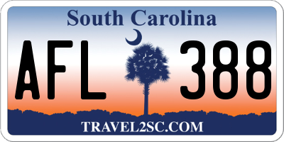 SC license plate AFL388