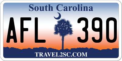 SC license plate AFL390