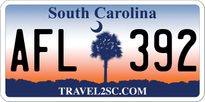 SC license plate AFL392