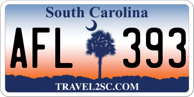 SC license plate AFL393