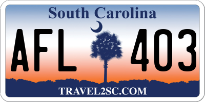 SC license plate AFL403