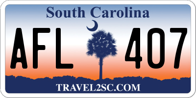 SC license plate AFL407