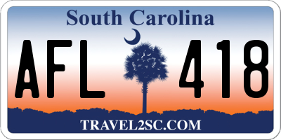SC license plate AFL418