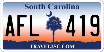 SC license plate AFL419