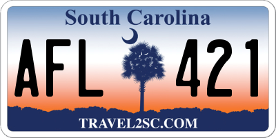 SC license plate AFL421