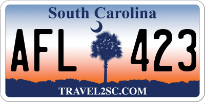 SC license plate AFL423