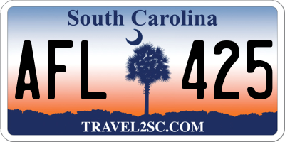 SC license plate AFL425
