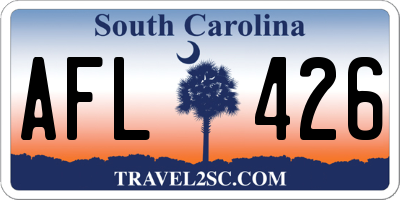 SC license plate AFL426