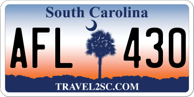 SC license plate AFL430