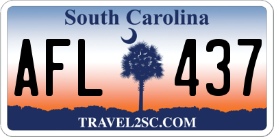 SC license plate AFL437