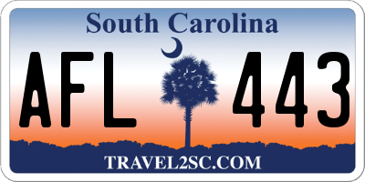 SC license plate AFL443