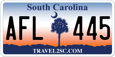SC license plate AFL445