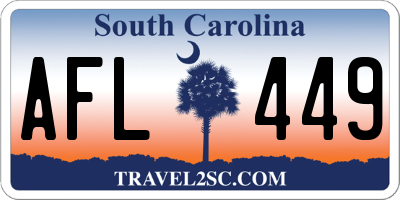 SC license plate AFL449