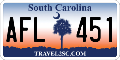 SC license plate AFL451