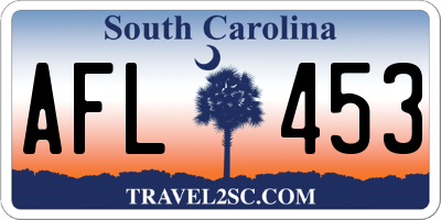 SC license plate AFL453