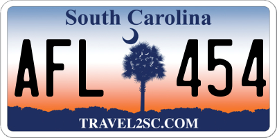 SC license plate AFL454