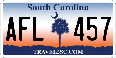 SC license plate AFL457