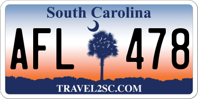 SC license plate AFL478