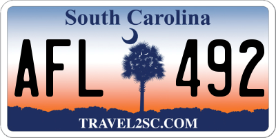 SC license plate AFL492