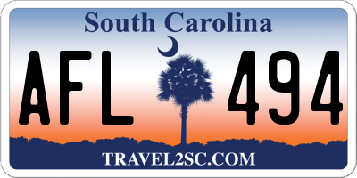 SC license plate AFL494