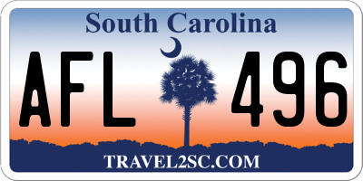 SC license plate AFL496