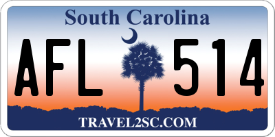 SC license plate AFL514