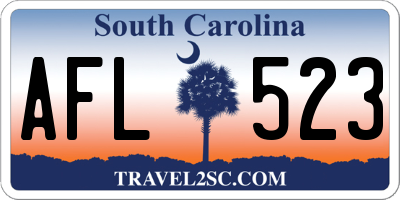 SC license plate AFL523