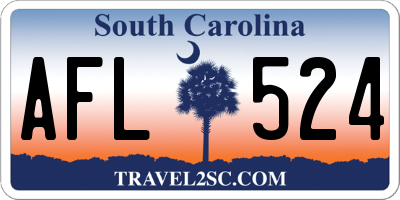 SC license plate AFL524