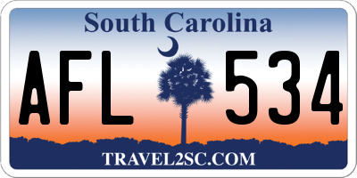 SC license plate AFL534