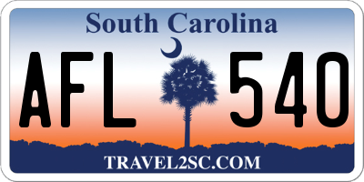 SC license plate AFL540